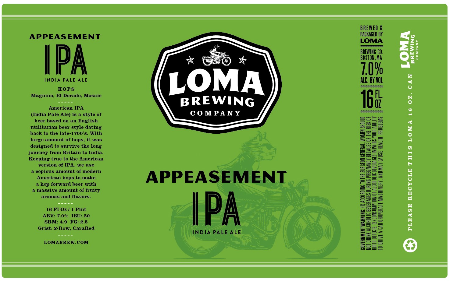 Loma Appeasement IPA label