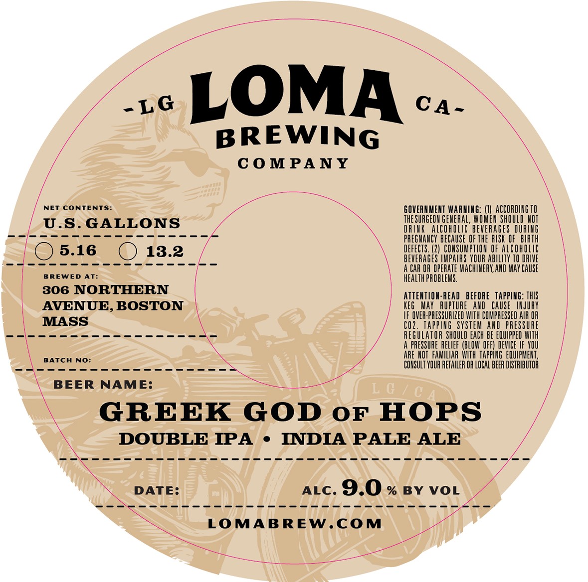 Loma Greek God of Hops keg collar